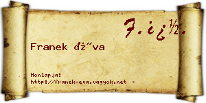 Franek Éva névjegykártya
